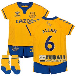 22Fuball: Everton Auswärtstrikot Kinder (Allan #6) 2020-2021