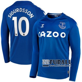 22Fuball: Everton Langarm Heimtrikot Herren (Sigurdsson #10) 2020-2021