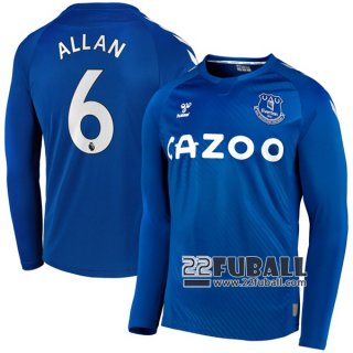 22Fuball: Everton Langarm Heimtrikot Herren (Allan #6) 2020-2021