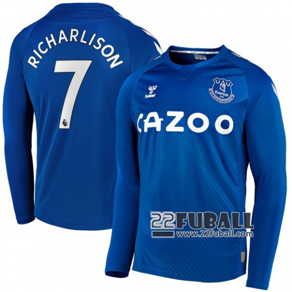 22Fuball: Everton Langarm Heimtrikot Herren (Richarlison #7) 2020-2021