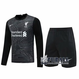 22Fuball: FC Liverpool Langarm Torwarttrikot Herren Schwarz 2020-2021