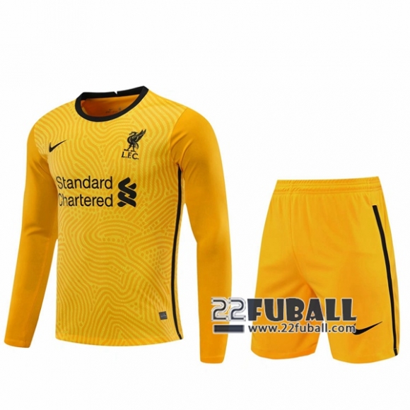 22Fuball: FC Liverpool Langarm Torwarttrikot Herren Gelb 2020-2021