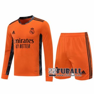 22Fuball: Real Madrid Langarm Torwarttrikot Herren Orange 2020-2021