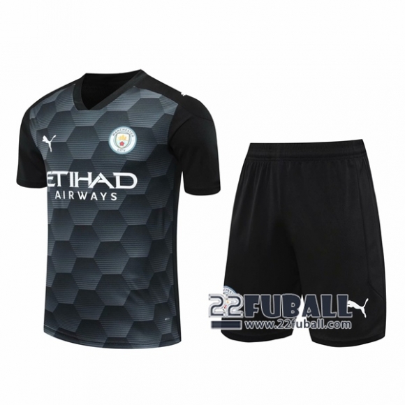 22Fuball: Manchester City Torwarttrikot Herren Schwarz 2020-2021