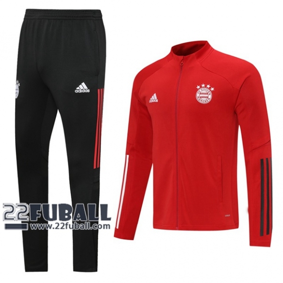 22Fuball: Bayern Munchen Trainingsjacke Reißverschluss Rot 2020 2021 J101