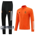 22Fuball: Real Madrid Trainingsjacke Reißverschluss Orange 2020 2021 J118