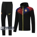 22Fuball: Barcelona FC Sweatjacke Kapuzen Reißverschluss Schwarz 2020 2021 J122