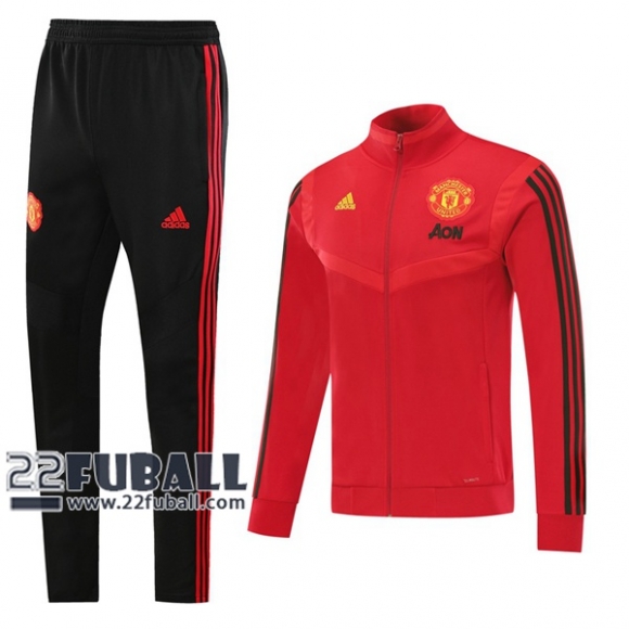 22Fuball: Manchester United Trainingsjacke Reißverschluss Rot 2020 2021 J16