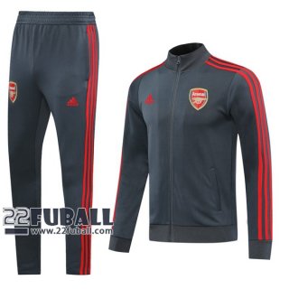 22Fuball: Arsenal Trainingsjacke Reißverschluss Dunkelgrau - Grau 2020 2021 J41