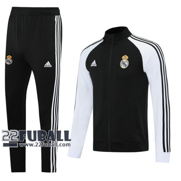 22Fuball: Real Madrid Sweatjacke Reißverschluss Schwarz 2020 2021 J42