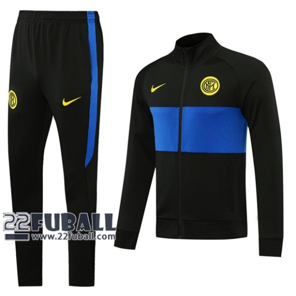 22Fuball: Inter Mailand Trainingsjacke Reißverschluss Schwarzes/Blau 2020 2021 J56