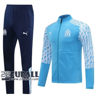 22Fuball: Olympique Marseille Sweatjacke Reißverschluss Königsblau 2020 2021 J67