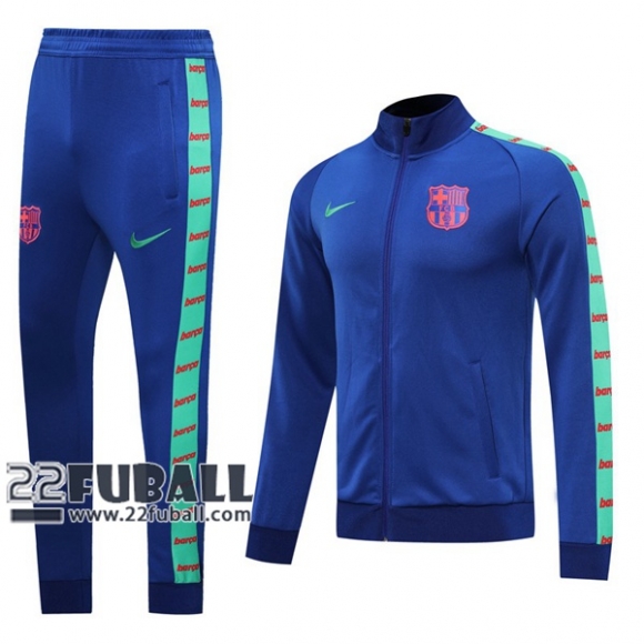 22Fuball: Barcelona FC Travel Jacke Reißverschluss Blau 2020 2021 J69