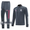 22Fuball: Real Madrid Trainingsjacke Reißverschluss Dunkelgrau 2020 2021 J86