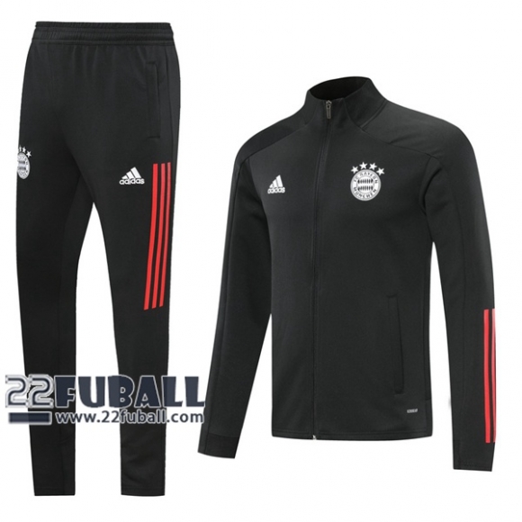 22Fuball: Bayern Munchen Sweatjacke Reißverschluss Schwarz 2020 2021 J87