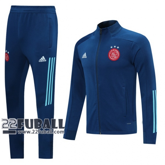 22Fuball: Ajax Amsterdam Sweatjacke Reißverschluss Marineblau 2020 2021 J92