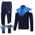22Fuball: Italien Trainingsjacke Klassischer Stil Reißverschluss Marineblau 2020 2021 J96