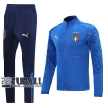 22Fuball: Italien Trainingsjacke Reißverschluss Blau 2020 2021 J98