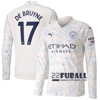 22Fuball: Manchester City Langarm Ausweichtrikot Herren (De Bruyne #17) 2020-2021