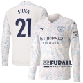 22Fuball: Manchester City Langarm Ausweichtrikot Herren (Silva #21) 2020-2021