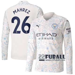 22Fuball: Manchester City Langarm Ausweichtrikot Herren (Mahrez #26) 2020-2021