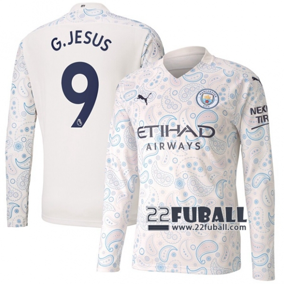 22Fuball: Manchester City Langarm Ausweichtrikot Herren (G.Jesus #9) 2020-2021