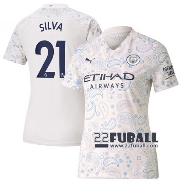 22Fuball: Manchester City Ausweichtrikot Damen (Silva #21) 2020-2021