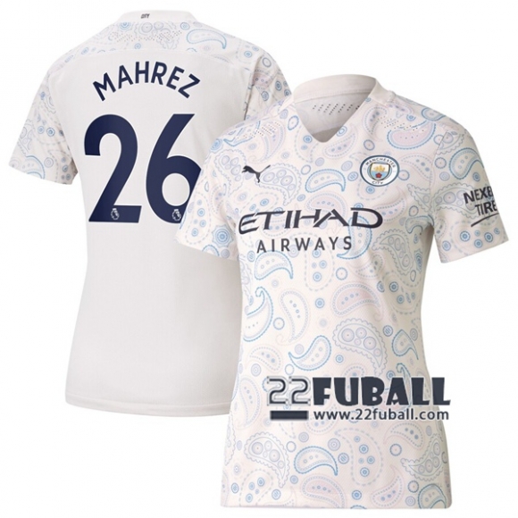 22Fuball: Manchester City Ausweichtrikot Damen (Mahrez #26) 2020-2021