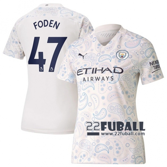 22Fuball: Manchester City Ausweichtrikot Damen (Foden #47) 2020-2021