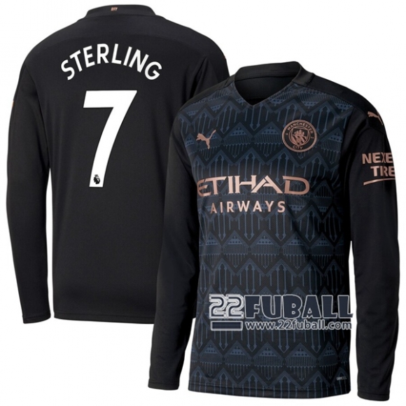 22Fuball: Manchester City Langarm Auswärtstrikot Herren (Sterling #7) 2020-2021