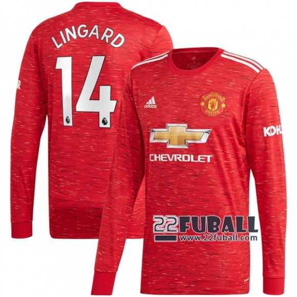 22Fuball: Manchester United Langarm Heimtrikot Herren (Jesse Lingard #14) 2020-2021