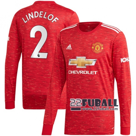 22Fuball: Manchester United Langarm Heimtrikot Herren (Victor Lindelöf #2) 2020-2021