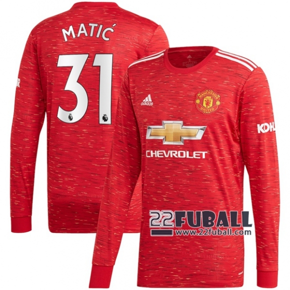 22Fuball: Manchester United Langarm Heimtrikot Herren (Nemanja Matic #31) 2020-2021