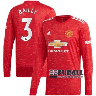 22Fuball: Manchester United Langarm Heimtrikot Herren (Eric Bailly #3) 2020-2021