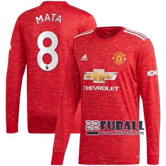 22Fuball: Manchester United Langarm Heimtrikot Herren (Juan Mata #8) 2020-2021