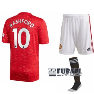 22Fuball: Manchester United Heimtrikot Kinder (Marcus Rashford #10) 2020-2021