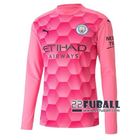 22Fuball: Manchester City Langarm Torwarttrikot Herren Pink 2020-2021