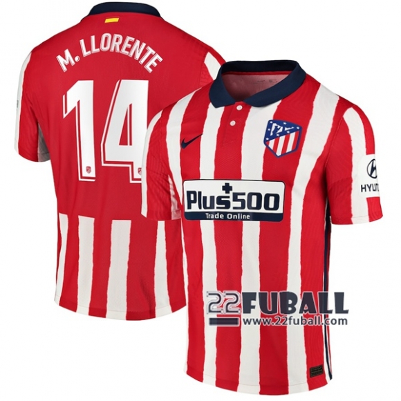 22Fuball: Atletico Madrid Heimtrikot Herren (M. Llorente #14) 2020-2021