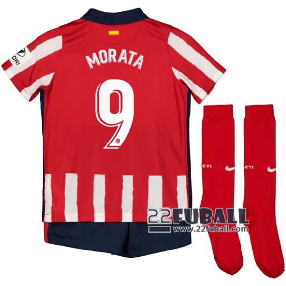 22Fuball: Atletico Madrid Heimtrikot Kinder (Morata #9) 2020-2021