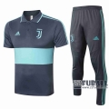 22Fuball: Juventus Poloshirt Grau - Blau 2020 2021 P08