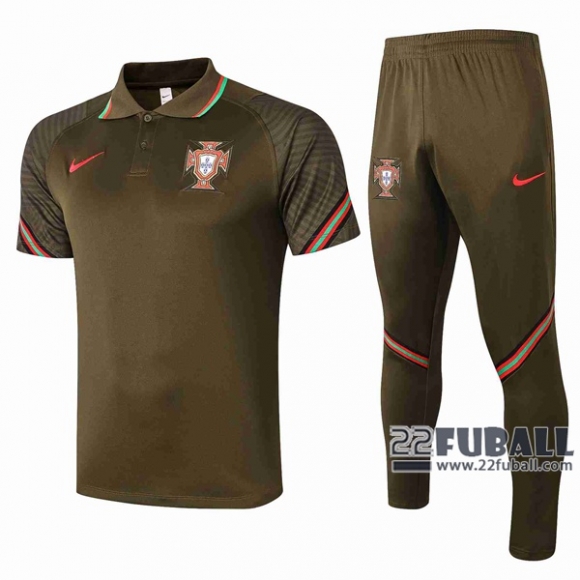 22Fuball: Portugal Poloshirt Schwarz 2020 2021 P105