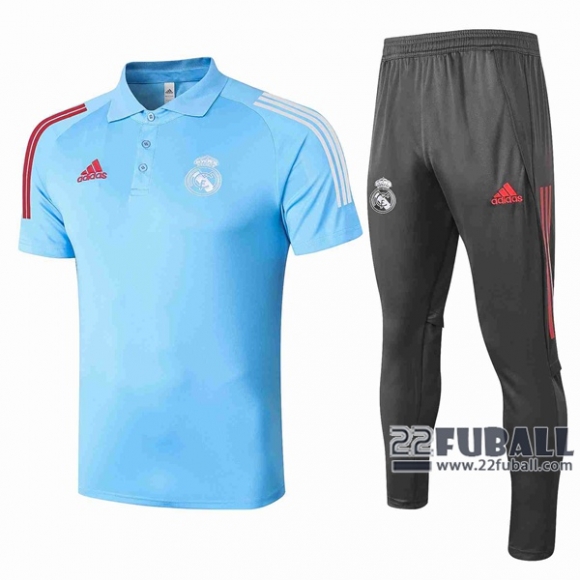 22Fuball: Real Madrid Poloshirt Blau 2020 2021 P107