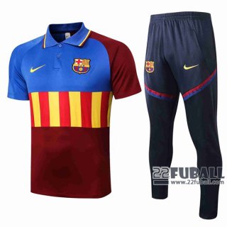 22Fuball: Barcelona FC Poloshirt Blau - Rot Gelb 2020 2021 P111