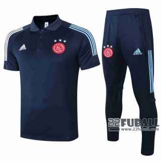 22Fuball: Ajax Amsterdam Poloshirt Marineblau 2020 2021 P123