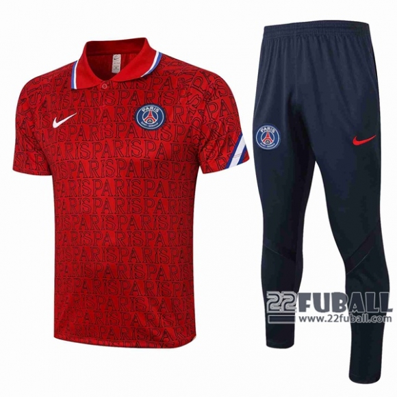 22Fuball: Paris Saint Germain PSG Poloshirt Rot 2020 2021 P132