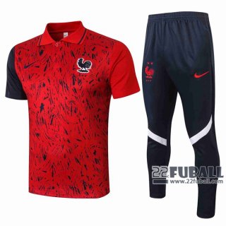 22Fuball: Frankreich Poloshirt Rot 2020 2021 P162