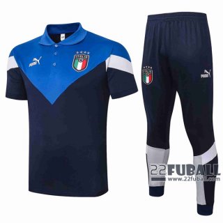 22Fuball: Italien Poloshirt Marineblau 2020 2021 P18