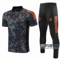 22Fuball: Juventus Poloshirt Grau-Schwarz 2020 2021 P196