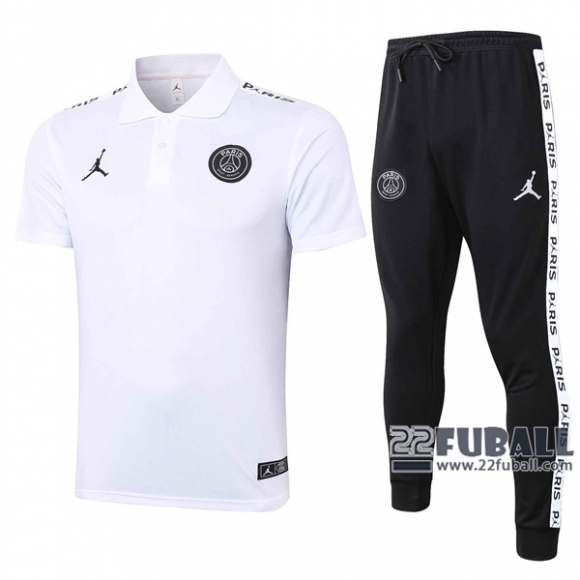 22Fuball: Air Jordan Paris Saint Germain PSG Poloshirt Weiß 2020 2021 P21