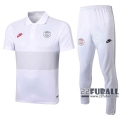 22Fuball: Paris Saint Germain PSG Poloshirt Weiß - Grau 2020 2021 P25